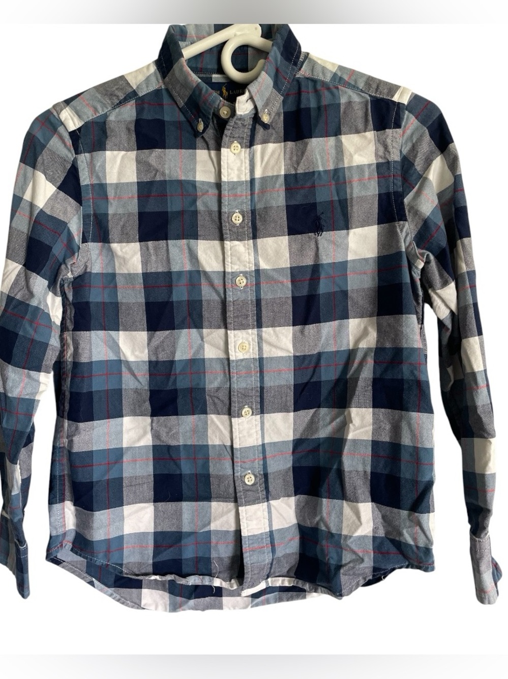 Ralph Lauren Boy’s Navy & White Plaid Button-Down Shirt